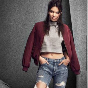 Kendall & Kylie Maroon Bomber Jacket